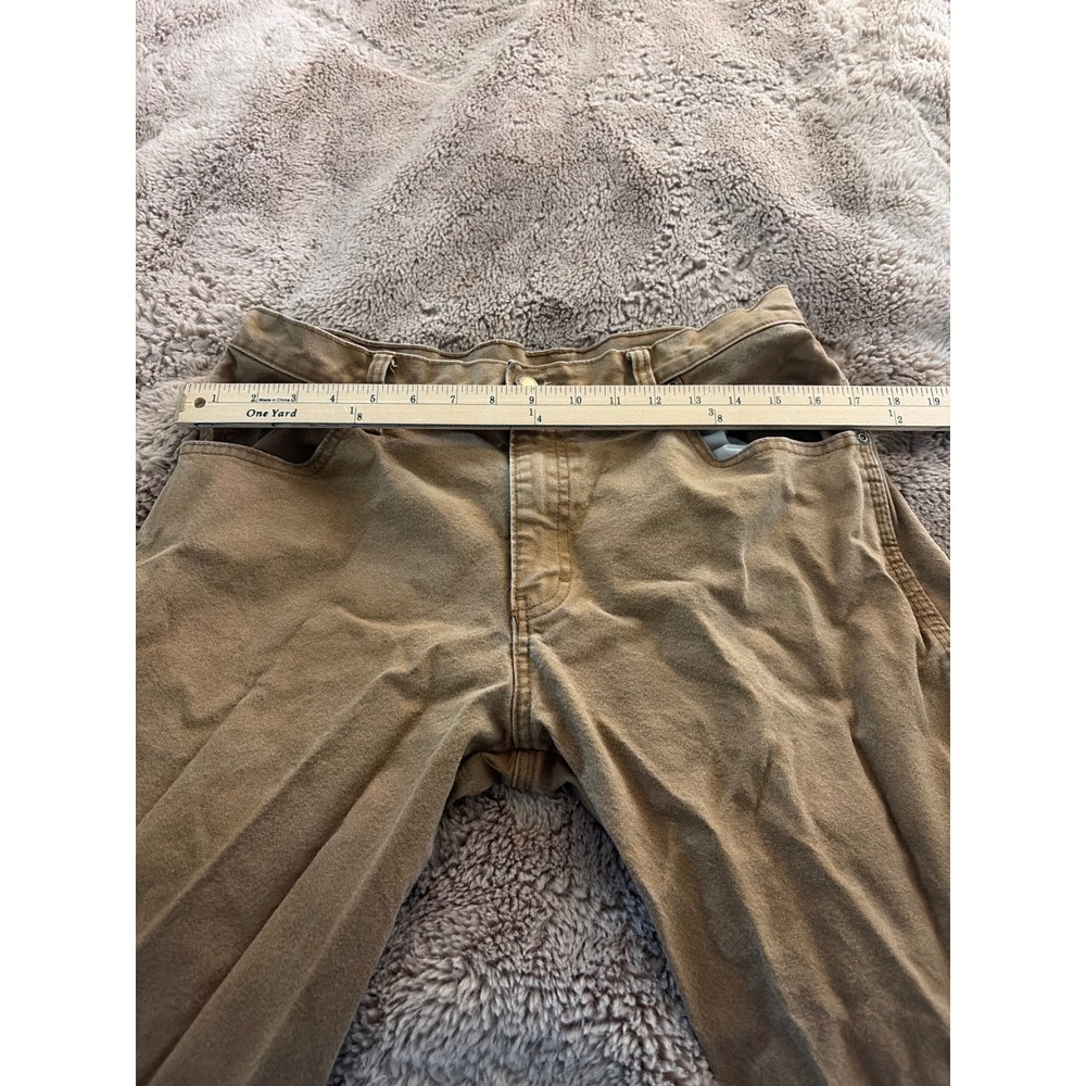 Carhartt Mens Loose Fit Canvas Carpenter Pants Duck Brown Work thrashed 32x32 - Picture 3 of 9